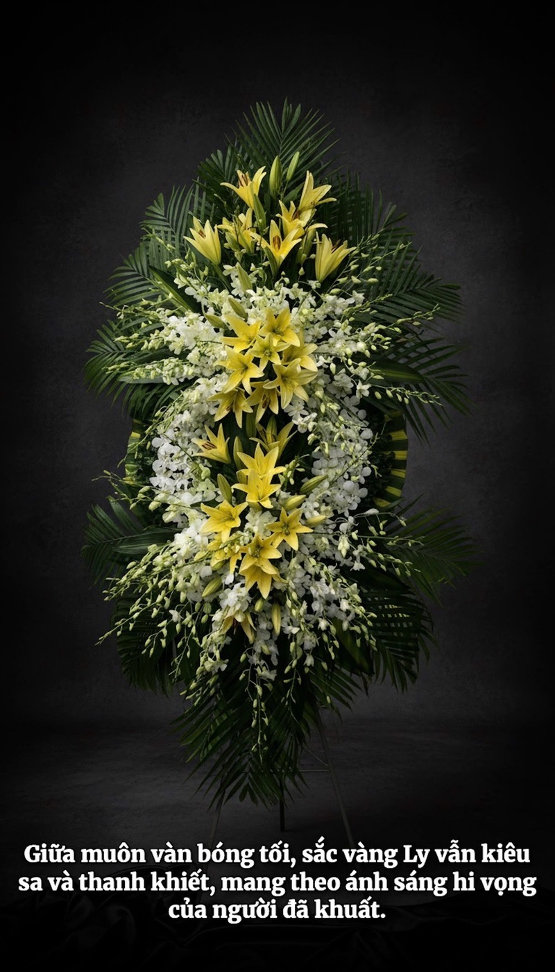 Kệ Hoa Tang Lễ Lan Vàng Rực Rỡ